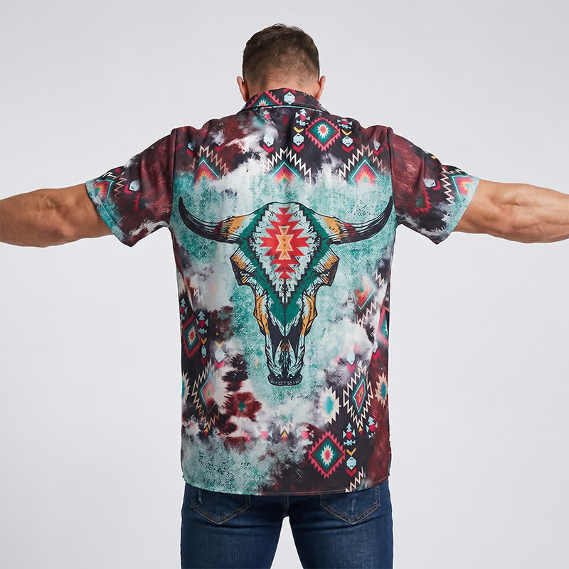 Westernhemd für Herren mit Longhorn-Schädel-Tribal-Print - image 2