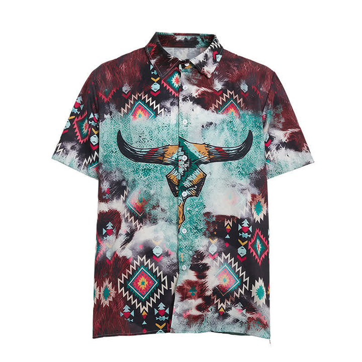 Westernhemd für Herren mit Longhorn-Schädel-Tribal-Print - image 9