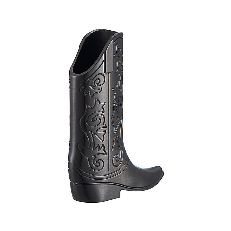 Retro-Feuerzeugetui aus Metall mit Gravur in Form eines Cowboy-Stiefels - Schwarz - image 9
