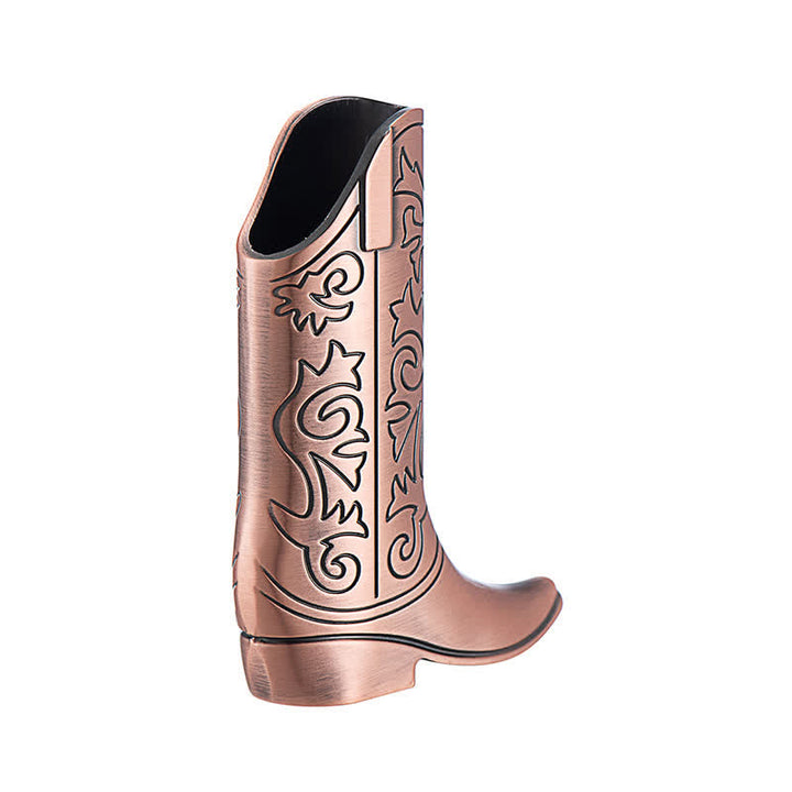 Retro-Feuerzeugetui aus Metall mit Gravur in Form eines Cowboy-Stiefels - Rotbronze - image 8