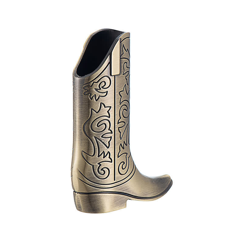 Retro-Feuerzeugetui aus Metall mit Gravur in Form eines Cowboy-Stiefels - Bronze - image 7