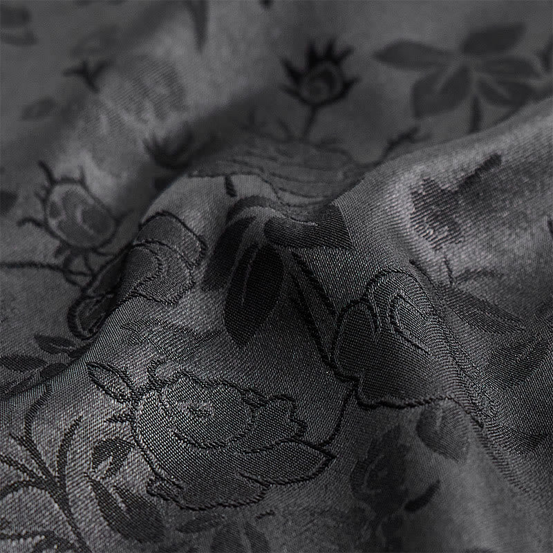 Herren-Langarmhemd mit Jacquard-Rosenmuster, verdeckter Knopfleiste und Rosenmuster - image 8