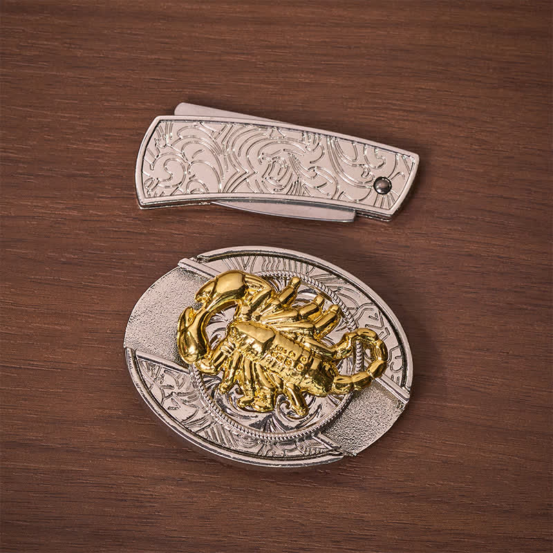 Silberner und goldener gotischer Skorpion-DIY-Klappmessergürtel mit Schnalle - image 10