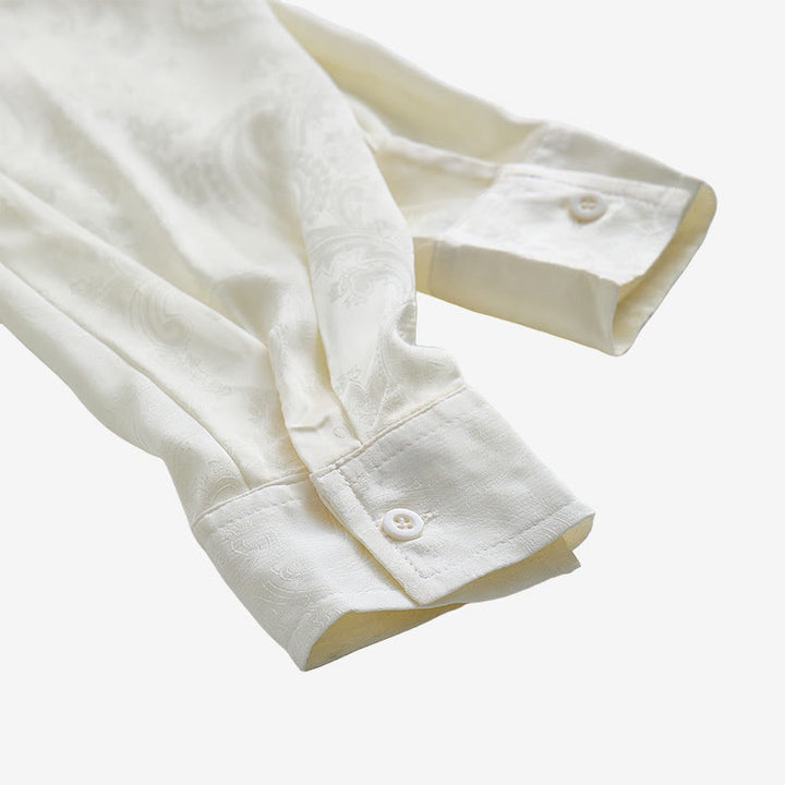 Britisches Retro-Hochzeitshemd für Herren aus Satin mit Paisley-Jacquardmuster - image 22