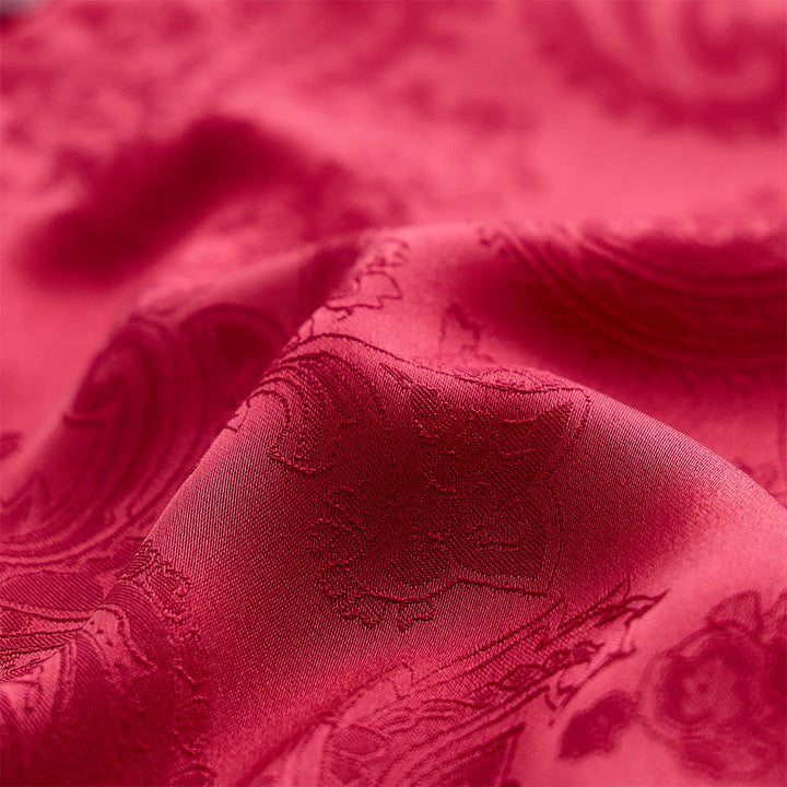 Britisches Retro-Hochzeitshemd für Herren aus Satin mit Paisley-Jacquardmuster - image 14