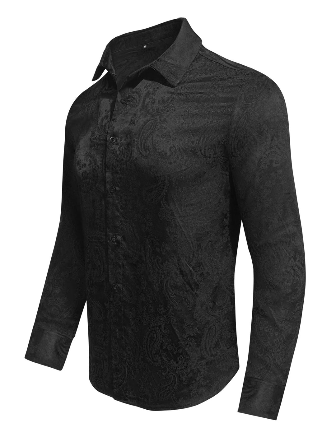 Britisches Retro-Hochzeitshemd für Herren aus Satin mit Paisley-Jacquardmuster - image 9