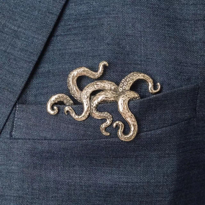 Einstecktuchhalter mit gotischem Oktopus-Tentakelmotiv - image 0