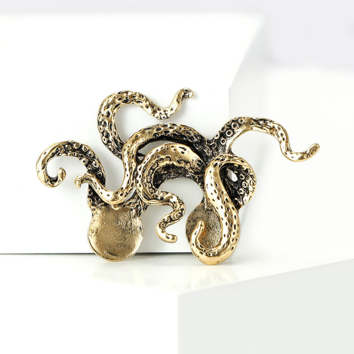 Einstecktuchhalter mit gotischem Oktopus-Tentakelmotiv - Antikgold - image 5
