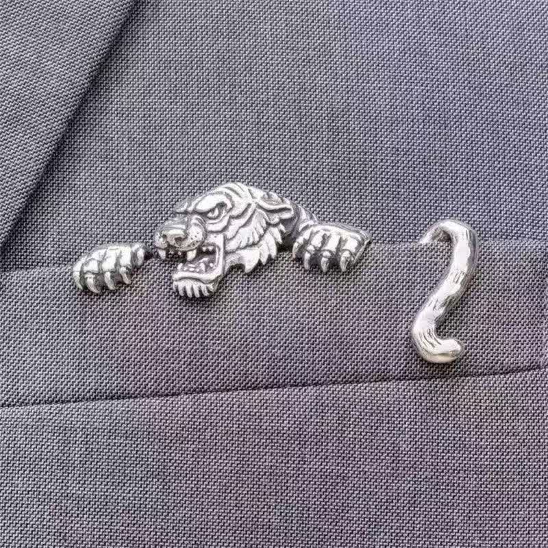Einstecktuchhalter mit wildem Tigermotiv - image 0