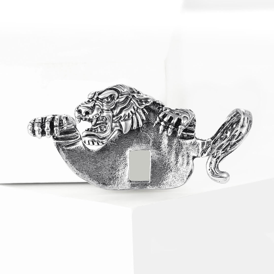 Einstecktuchhalter mit wildem Tigermotiv - image 3