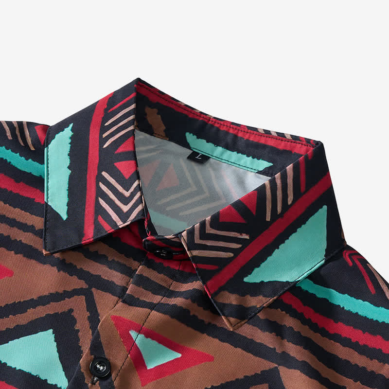 Herren-Retro-Westernhemd mit aztekischem geometrischem Print im Südwest-Stil - image 4