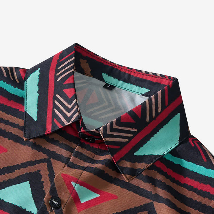 Herren-Retro-Westernhemd mit aztekischem geometrischem Print im Südwest-Stil - image 4