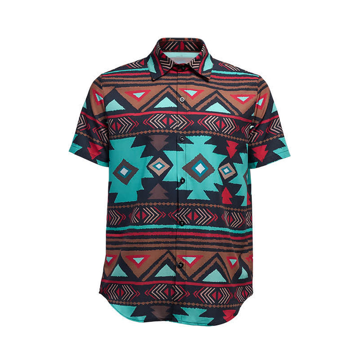 Herren-Retro-Westernhemd mit aztekischem geometrischem Print im Südwest-Stil - image 9