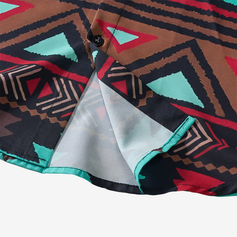 Herren-Retro-Westernhemd mit aztekischem geometrischem Print im Südwest-Stil - image 7
