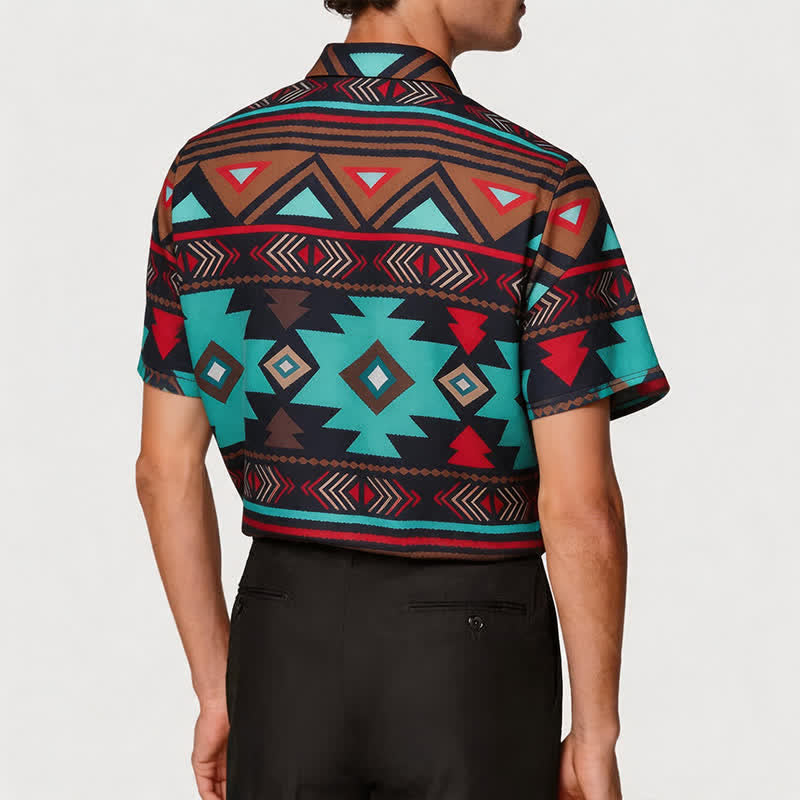 Herren-Retro-Westernhemd mit aztekischem geometrischem Print im Südwest-Stil - image 2