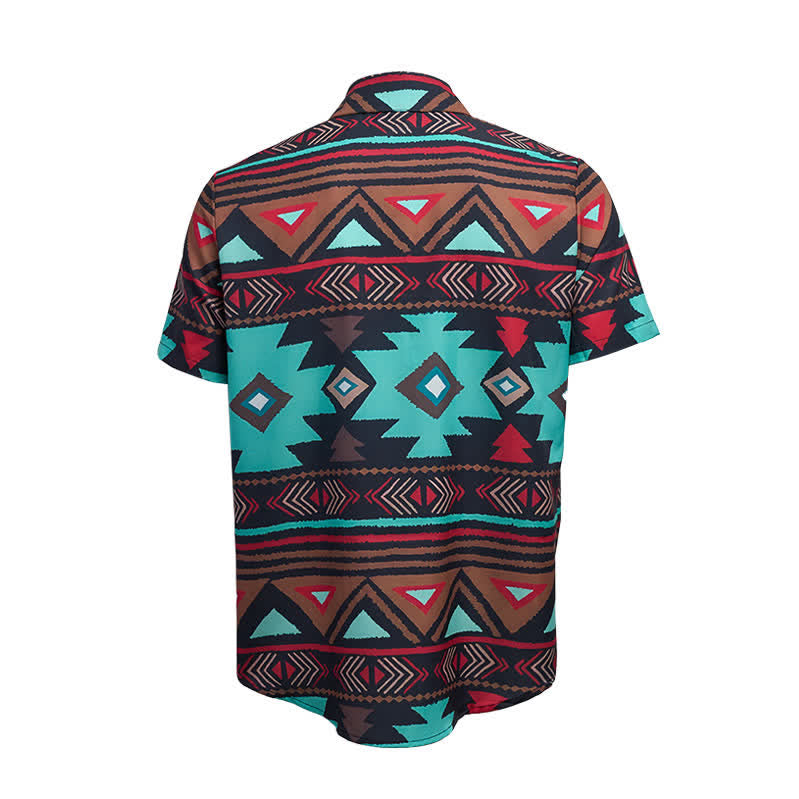 Herren-Retro-Westernhemd mit aztekischem geometrischem Print im Südwest-Stil - image 10
