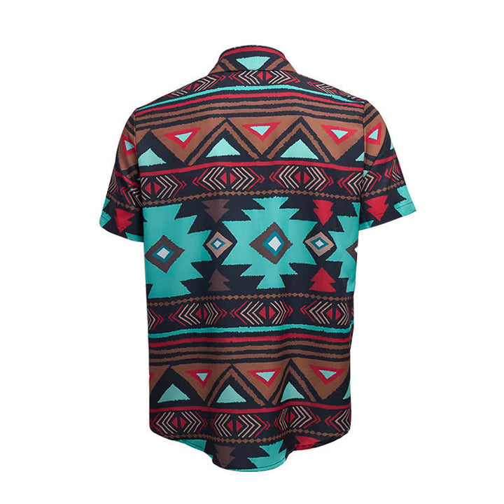 Herren-Retro-Westernhemd mit aztekischem geometrischem Print im Südwest-Stil - image 10