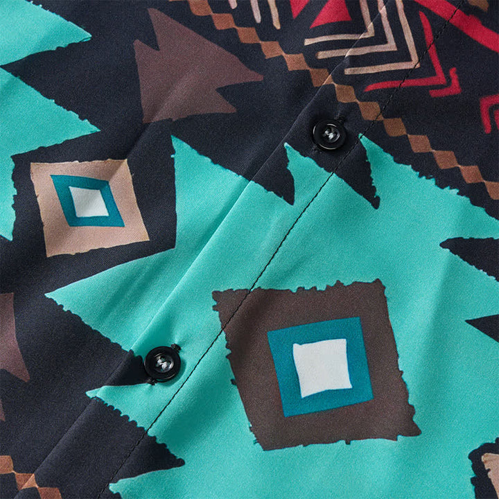Herren-Retro-Westernhemd mit aztekischem geometrischem Print im Südwest-Stil - image 5