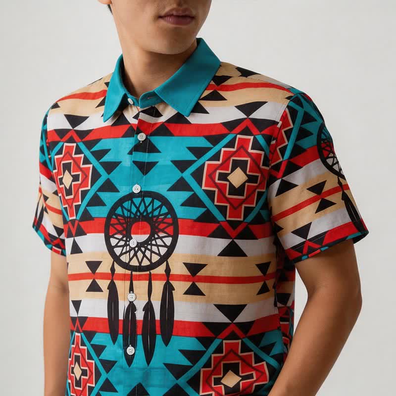 Herrenhemd mit Southwestern-Traumfänger-Aztekenmuster - image 3