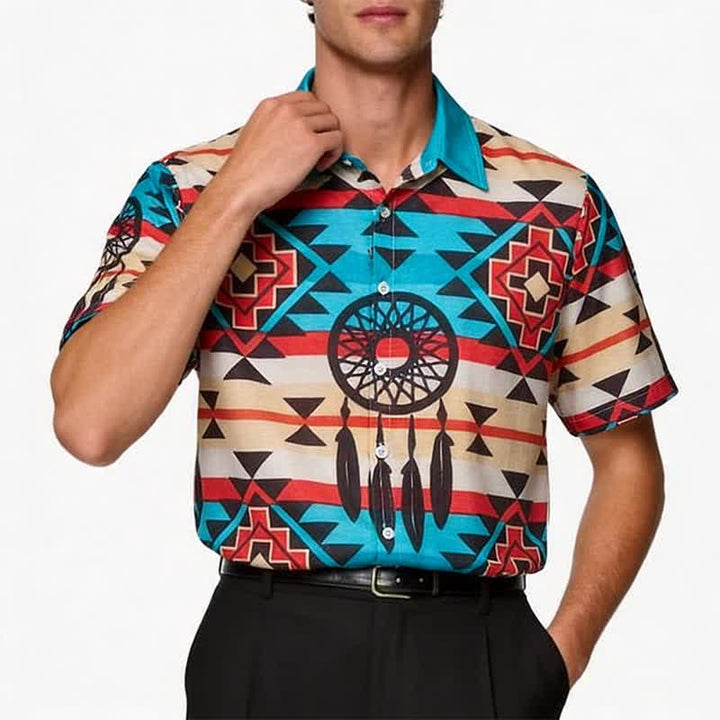 Herrenhemd mit Southwestern-Traumfänger-Aztekenmuster - image 1