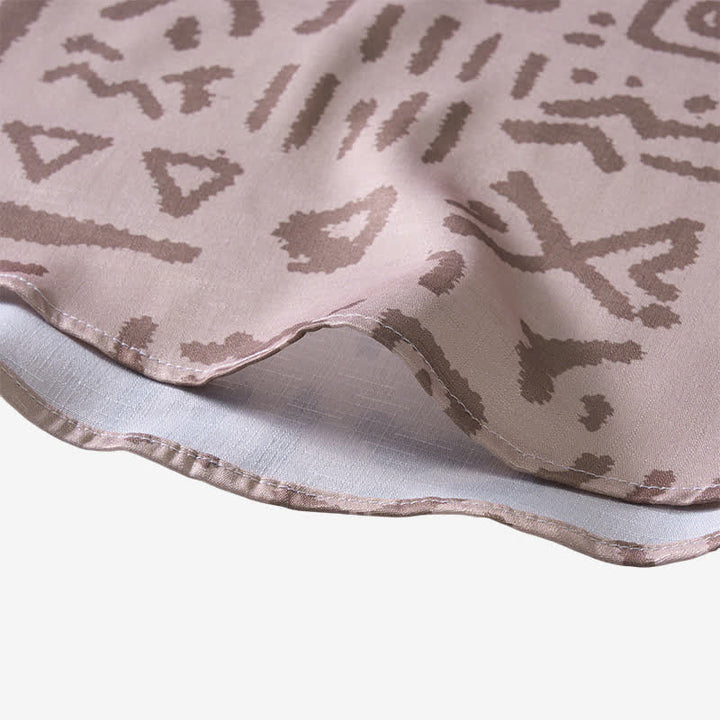 Herrenhemd mit Ethno-Stil und Stammesmotiven in Taupe-Beige - image 7
