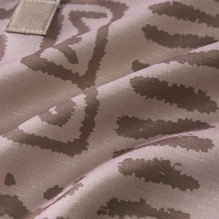 Herrenhemd mit Ethno-Stil und Stammesmotiven in Taupe-Beige - image 6