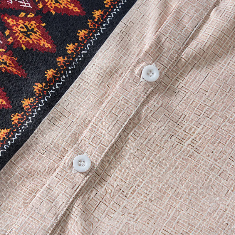 Herrenhemd im Ethno-Stil mit asymmetrischem Tribal-Print aus Leinenmischung - image 5