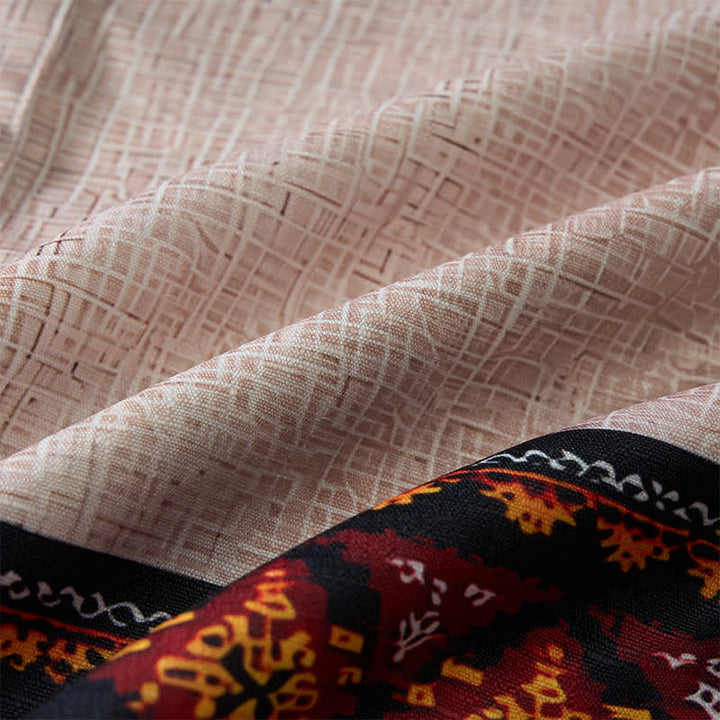 Herrenhemd im Ethno-Stil mit asymmetrischem Tribal-Print aus Leinenmischung - image 6