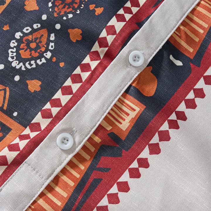 Herren-Sommerhemd im Ethno-Stil mit Patchwork-Muster, inspiriert vom Südwesten der USA - image 5