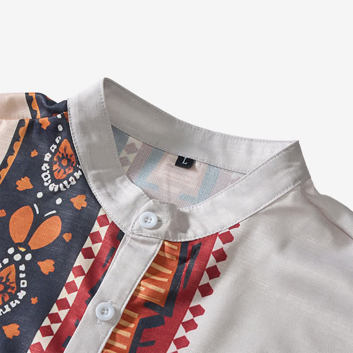 Herren-Sommerhemd im Ethno-Stil mit Patchwork-Muster, inspiriert vom Südwesten der USA - image 4