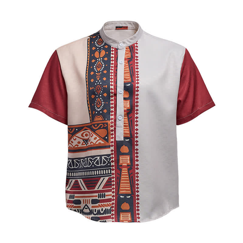 Herren-Sommerhemd im Ethno-Stil mit Patchwork-Muster, inspiriert vom Südwesten der USA - image 9