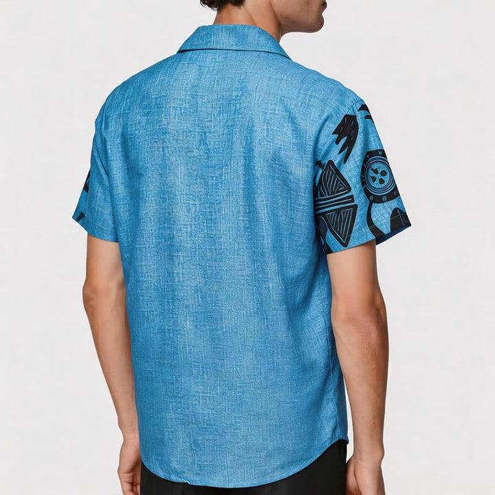 Herrenhemd mit Print im Südwest-Höhlenkunst-Stil - image 2