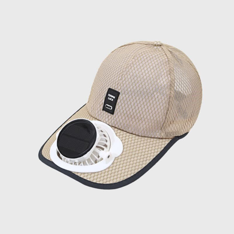 Solarbetriebene USB-Ventilator-Baseballkappe mit atmungsaktivem Mesh-Gewebe zur Kühlung - Khaki - Verstellbar (22"-23 5/8") - image 12