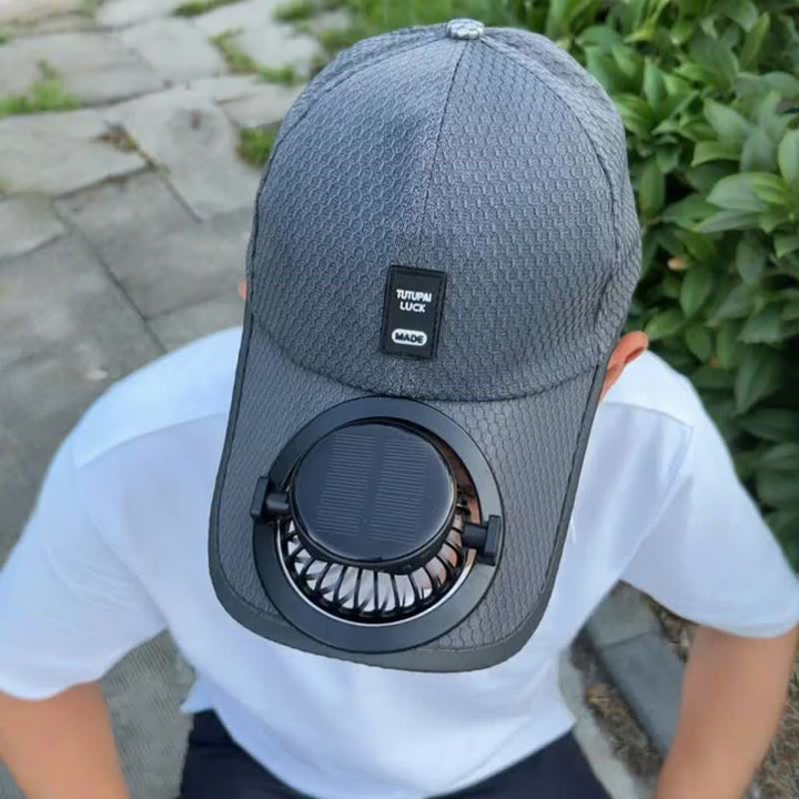Solarbetriebene USB-Ventilator-Baseballkappe mit atmungsaktivem Mesh-Gewebe zur Kühlung - image 0