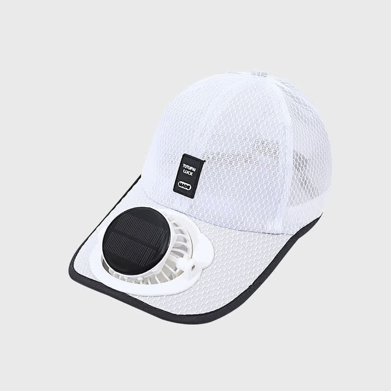 Solarbetriebene USB-Ventilator-Baseballkappe mit atmungsaktivem Mesh-Gewebe zur Kühlung - Weiß - Verstellbar (22"-23 5/8") - image 13