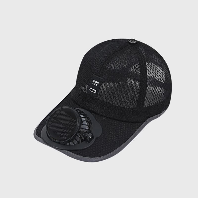 Solarbetriebene USB-Ventilator-Baseballkappe mit atmungsaktivem Mesh-Gewebe zur Kühlung - Schwarz - Verstellbar (22"-23 5/8") - image 10