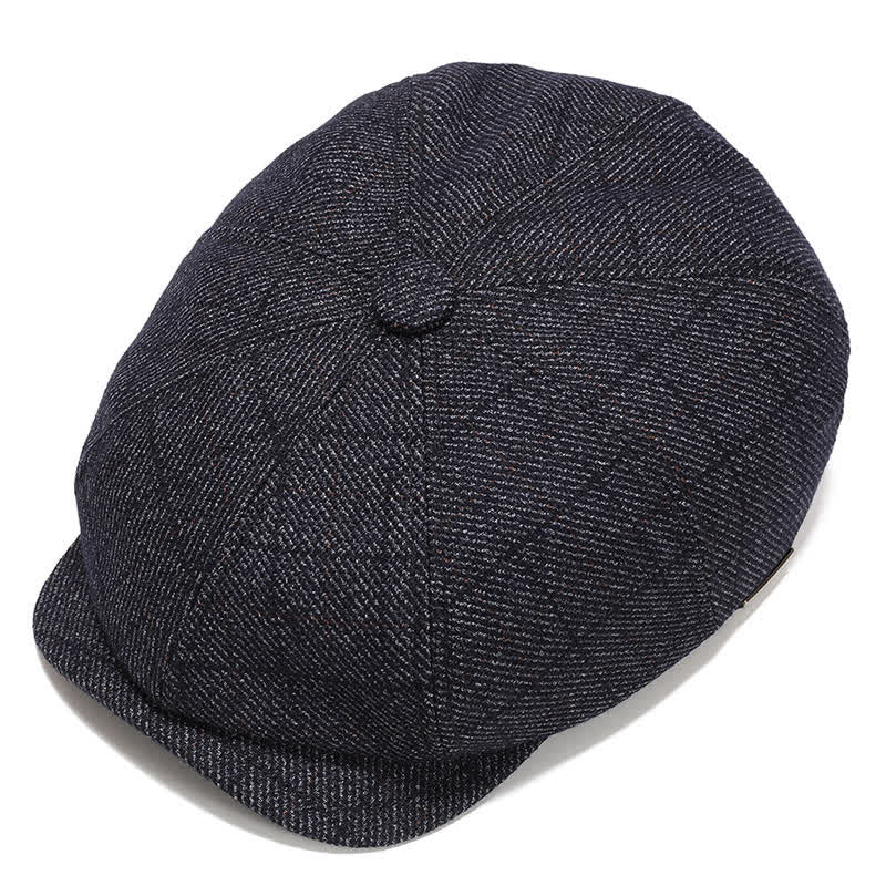 Klassische Schiebermütze mit Ohrenschutz Barett - Blau Schwarz - Verstellbar (ca. 22"-23 5/8") - image 13