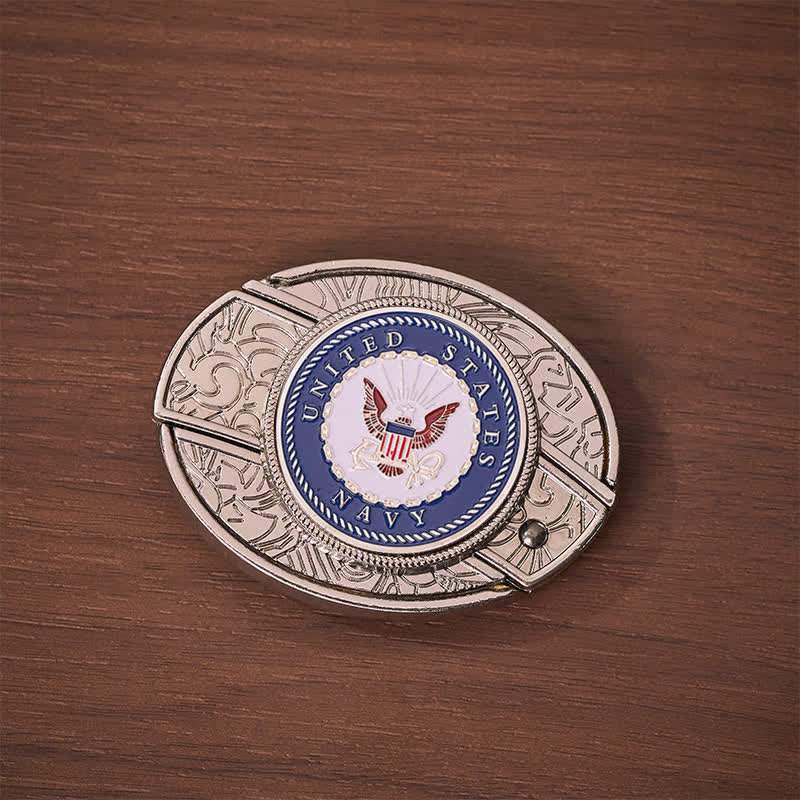 US Navy Adler & Anker Abzeichen DIY Verstecktes Klappmesser Schnalle Ledergürtel - image 9