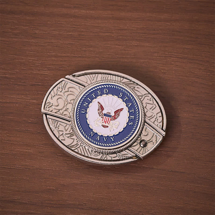 US Navy Adler & Anker Abzeichen DIY Verstecktes Klappmesser Schnalle Ledergürtel - image 9