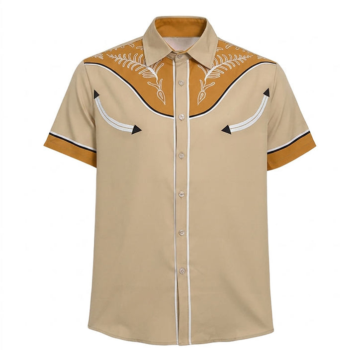 Herren-Kurzarmhemd im Westernstil mit Print und Knöpfen - image 14