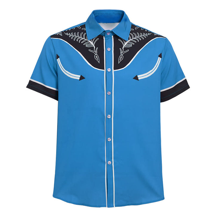 Herren-Kurzarmhemd im Westernstil mit Print und Knöpfen - image 16