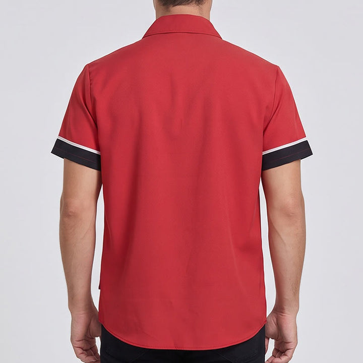 Herren-Kurzarmhemd im Westernstil mit Print und Knöpfen - image 3