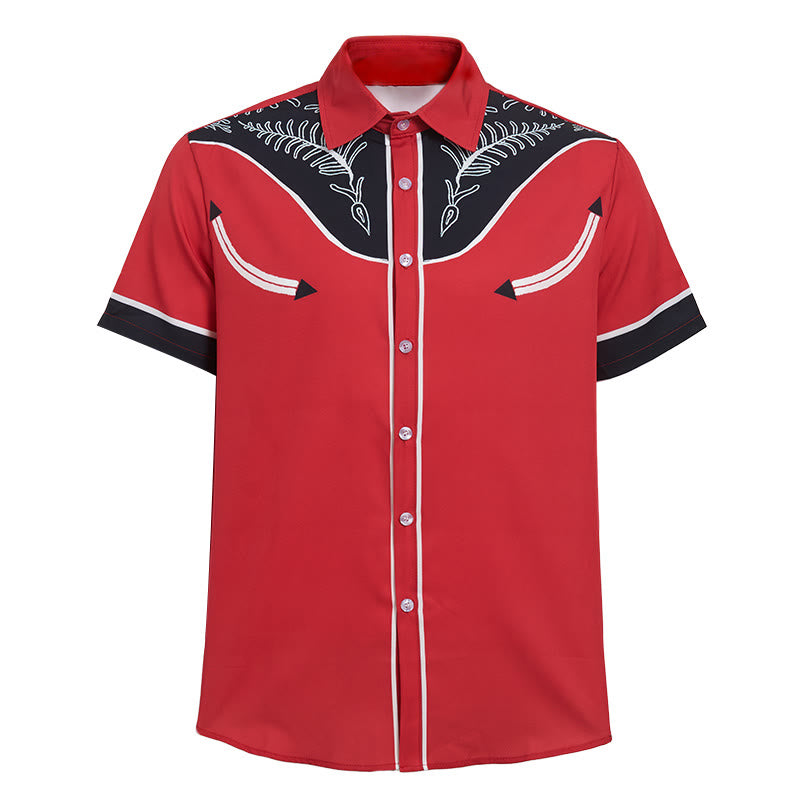 Herren-Kurzarmhemd im Westernstil mit Print und Knöpfen - image 12