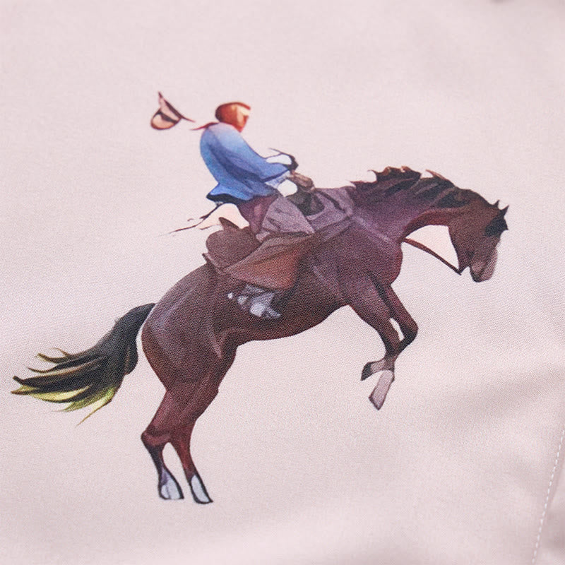 Lässiges Kurzarmhemd mit Western-Pferdeprint für Herren - image 5