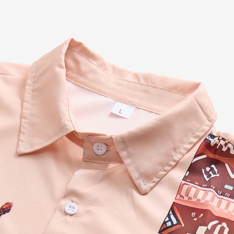 Herren-Freizeithemd mit Vintage-Lasso-Cowboy-Print und kurzen Ärmeln - image 4