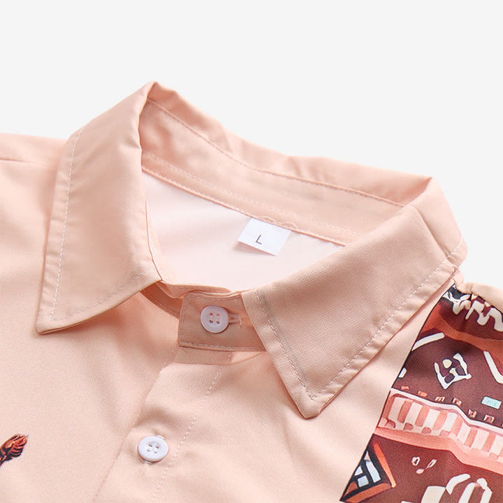 Herren-Freizeithemd mit Vintage-Lasso-Cowboy-Print und kurzen Ärmeln - image 4