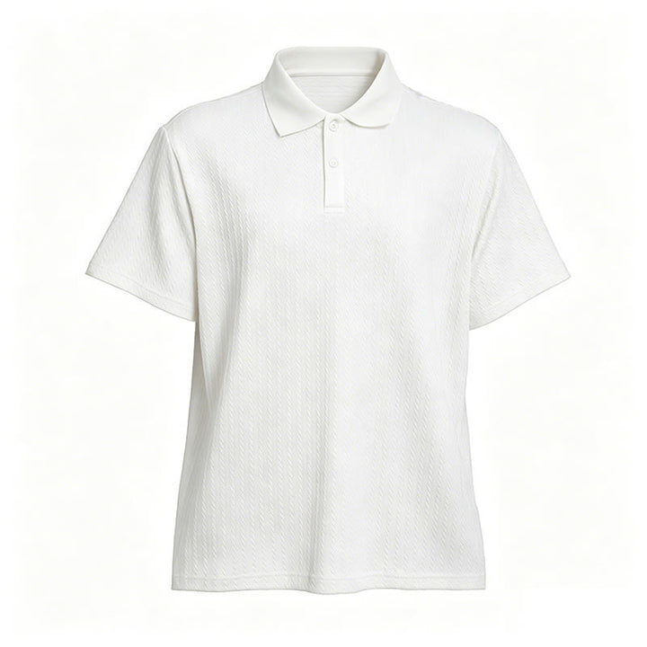 Atmungsaktives, strukturiertes Strick-Poloshirt für Herren mit lockerer Passform - image 17