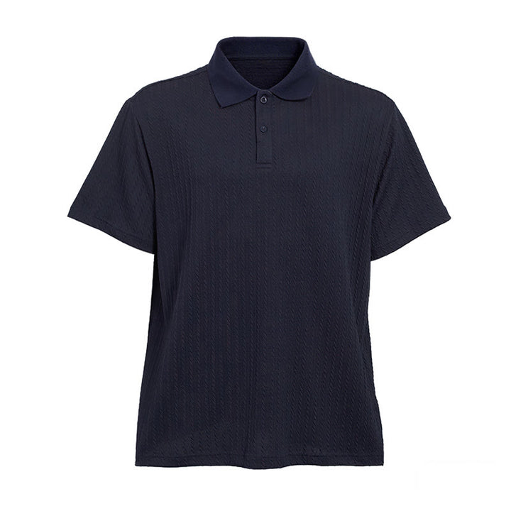 Atmungsaktives, strukturiertes Strick-Poloshirt für Herren mit lockerer Passform - image 20