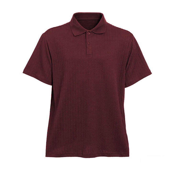 Atmungsaktives, strukturiertes Strick-Poloshirt für Herren mit lockerer Passform - image 21