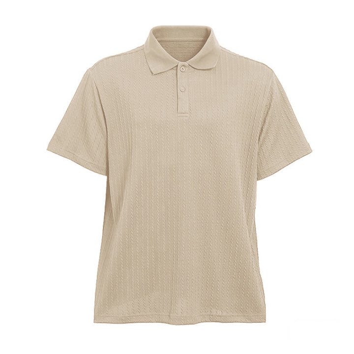 Atmungsaktives, strukturiertes Strick-Poloshirt für Herren mit lockerer Passform - image 19